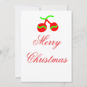 Red Christmas bells merry Christmas add name date Holiday Card