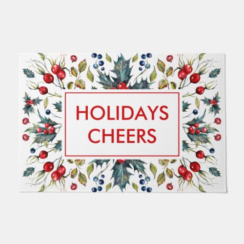 Red Christmas berries Doormat