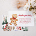 Red Christmas Books for Baby Enclosure Card<br><div class="desc">Invite your guests to help build your baby's library with this gingerbread man Books for Baby Card. A sweet and thoughtful way to encourage gift-giving at your festive baby shower. - Designed by Cava Party Design</div>