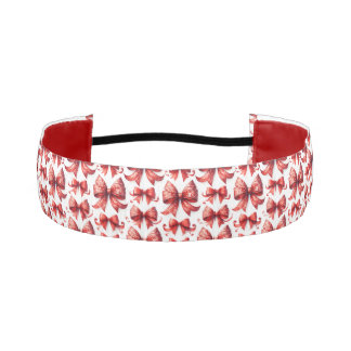 Red Christmas Bows Athletic Headband