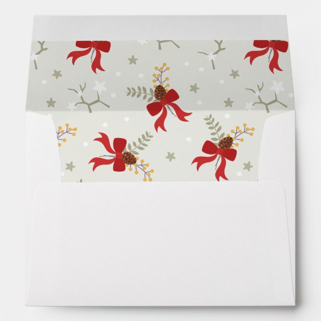 Red Christmas Bows Envelope (Back (Bottom))