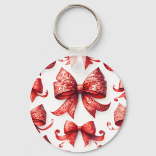 Red Christmas Bows Keychain
