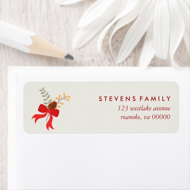 Red Christmas Bows Label (Insitu)