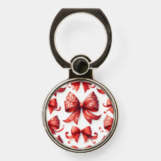 Red Christmas Bows Phone Ring Stand
