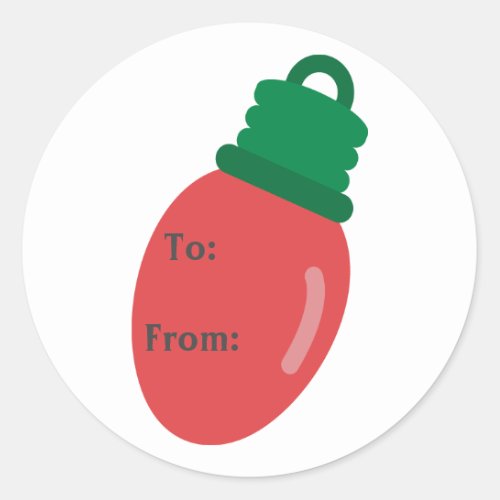 Red Christmas Bulb Gift Tag Stickers