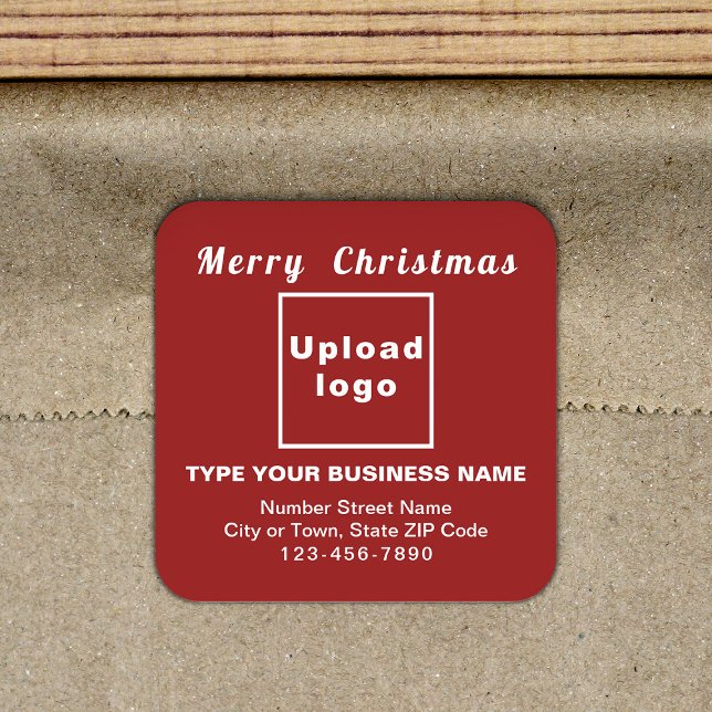 Red Christmas Business Square Shape Sticker (Creator Uploaded)