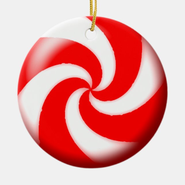 red christmas candy  ornament (Front)