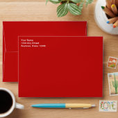Red Christmas Card Envelope w/ Return Address (Desk)