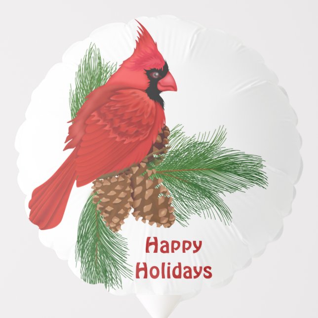 Red Christmas Cardinal Balloon (Front)