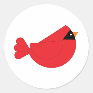 Red Christmas Cardinal Bird Classic Round Sticker