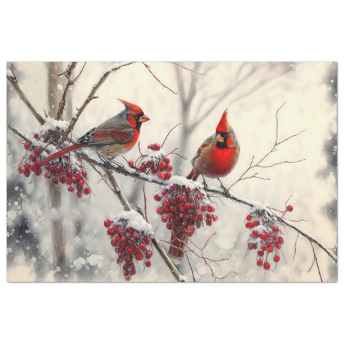 Red Christmas Cardinals  Tissue Paper