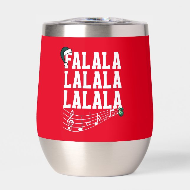 Red Christmas Carrol Themed Insulated Tumbler (Front)
