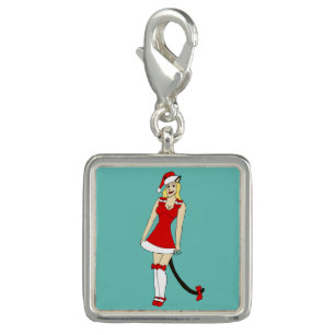 Red Christmas catgirl Charm