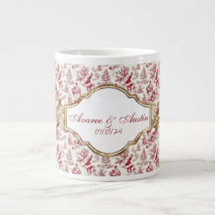 Red Christmas Chinoiserie Newlyweds Giant Coffee Mug