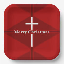 Red Christmas Christian Cross