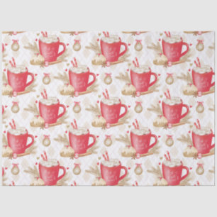 Red Christmas Cocoa Mug Pattern Tissue Paper
