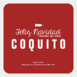 Red Christmas Coquito Square Sticker