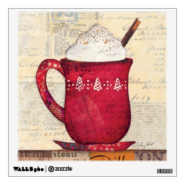 Red Christmas Cup Wall Sticker (Front)