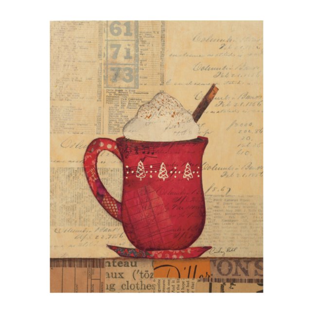 Red Christmas Cup Wood Wall Art (Front)