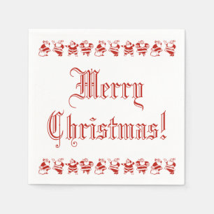 Red Christmas Cute Funny Santa Claus Pattern Napkins