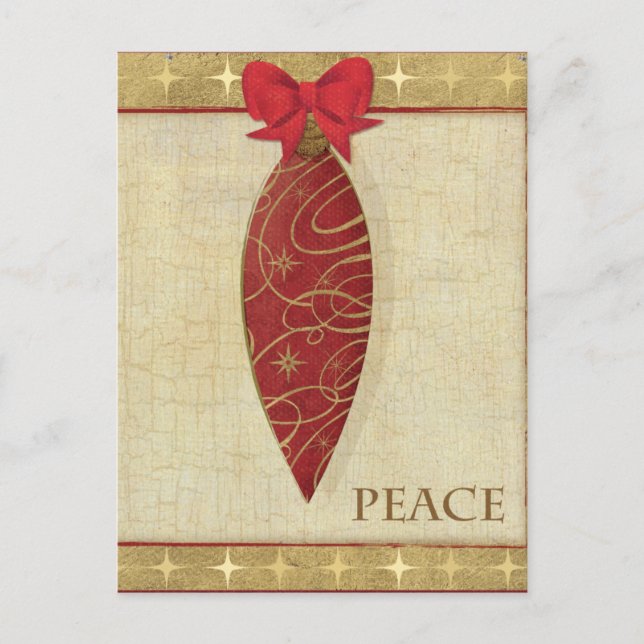 Red Christmas Decoration Love Holiday Postcard (Front)