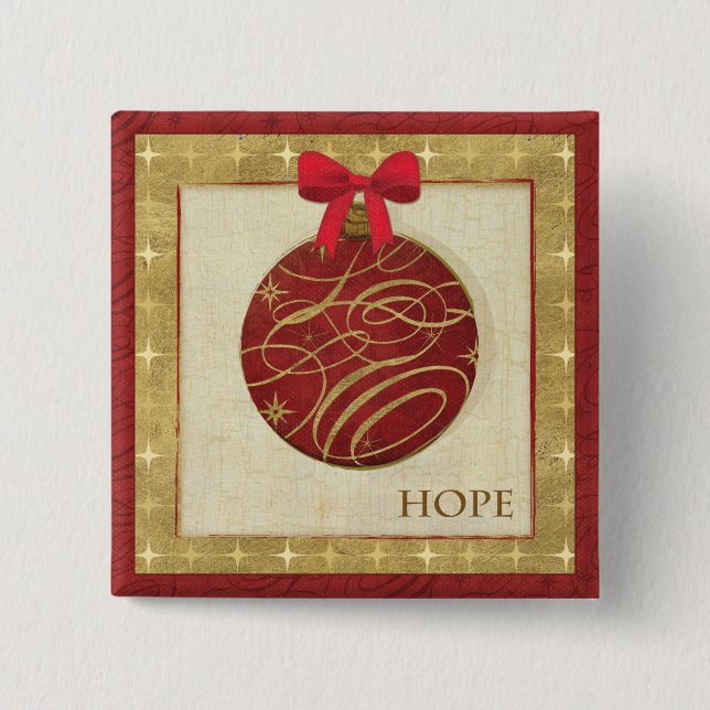 Red Christmas Decorations Pinback Button (Front)