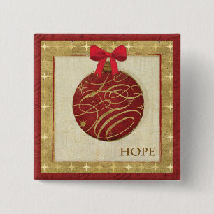 Red Christmas Decorations Pinback Button