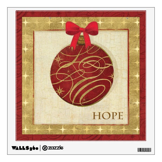 Red Christmas Decorations Wall Decal (Front)