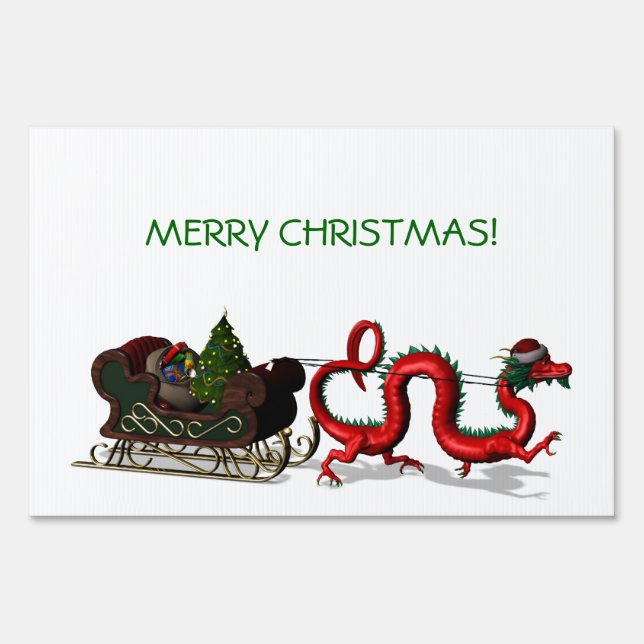 Red Christmas Dragon Sign (Front)