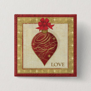 Red Christmas DŽcor Hope Pinback Button