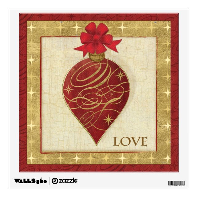 Red Christmas DŽcor Hope Wall Sticker (Front)