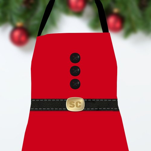 Red Christmas  Elf Costume Holiday Apron