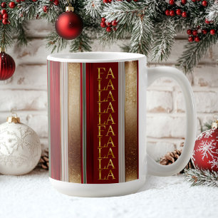 Red Christmas Fa La La Pattern#27 ID1009 Coffee Mug