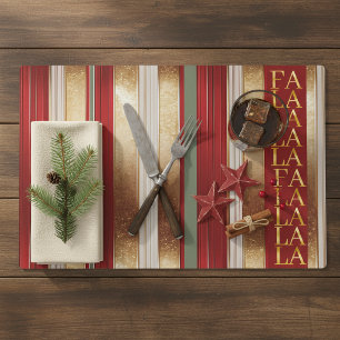 Red Christmas Fa La La Pattern#27 ID1009 Placemat