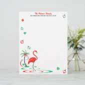 Red Christmas Flamingo Baubles Text (Standing Front)