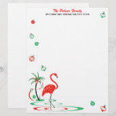 Red Christmas Flamingo Baubles Text (Front/Back)