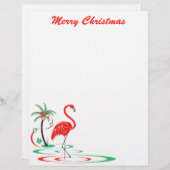 Red Christmas Flamingo Christmas letterhead (Front/Back)