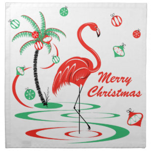 Red Christmas Flamingo Christmas napkins