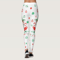 Christmas 2024 flamingo leggings