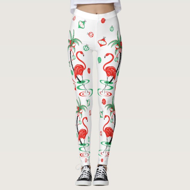 Christmas 2024 flamingo leggings