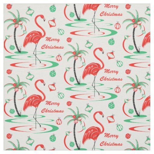 Red Christmas Flamingo Merry Christmas small Fabric