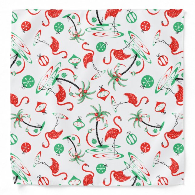 Red Christmas Flamingo Multi bandana (Front)