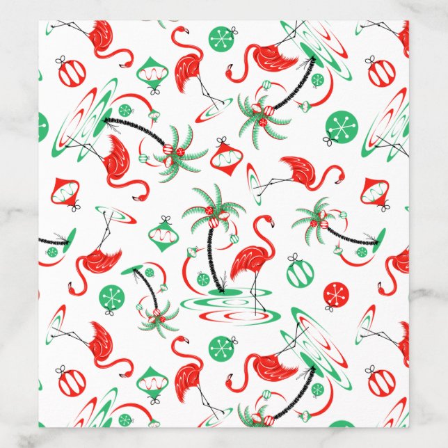 Red Christmas Flamingo Multi envelope liner (Design)