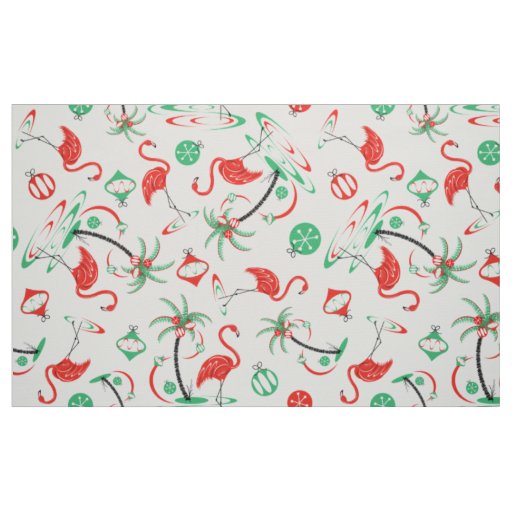 Red Christmas Flamingo Multi fabric large pattern