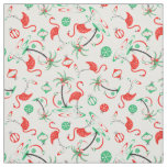 Red Christmas Flamingo Multi fabric small pattern