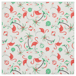 Red Christmas Flamingo Multi fabric small pattern