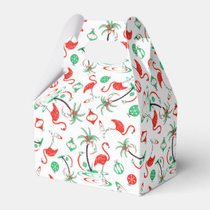 Red Christmas Flamingo Multi favor box gable