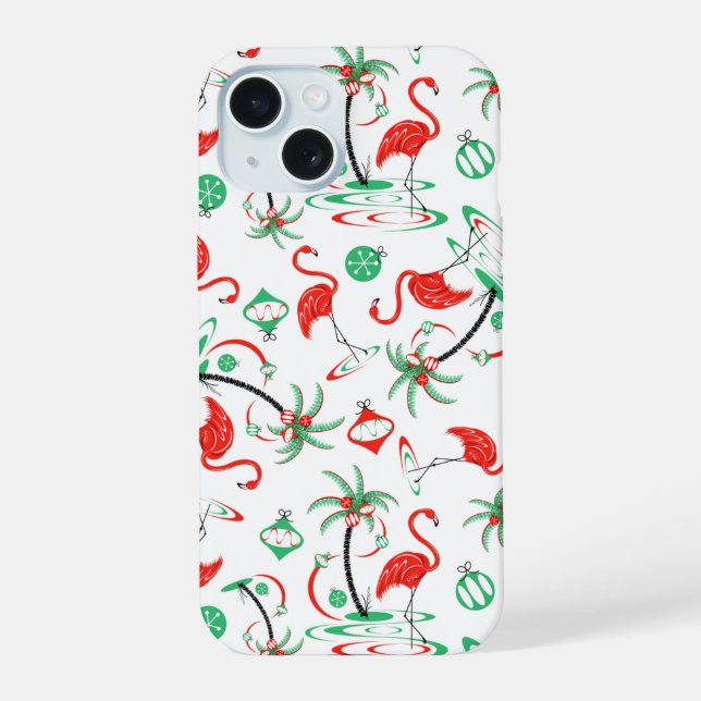 Red Christmas Flamingo Multi iPhone Case (Back)