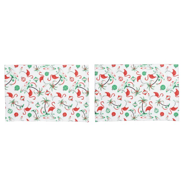 Red Christmas Flamingo Multi pillowcase set (Front-Set)