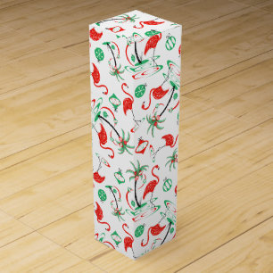 Red Christmas Flamingo Multi wine box
